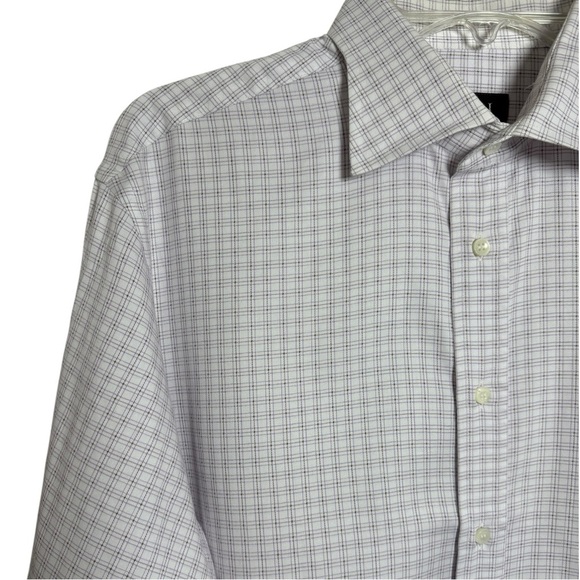 Canali Checkered Button Dress Shirt Size 41 Neck 16 Large Made in Italy Cotton - Picture 1 of 7